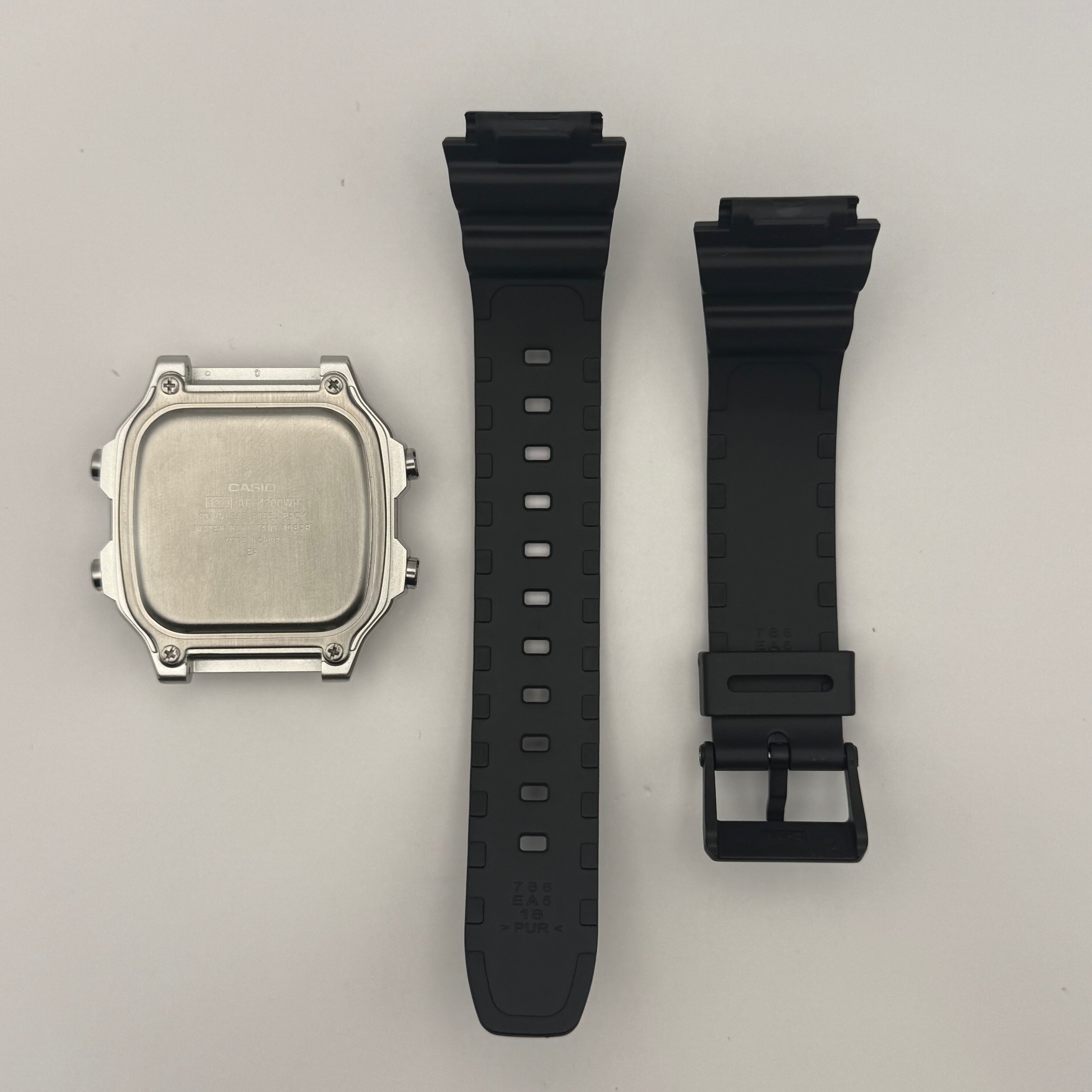 OEM Casio AE1200 Silver Case/Black Strap, Black Text